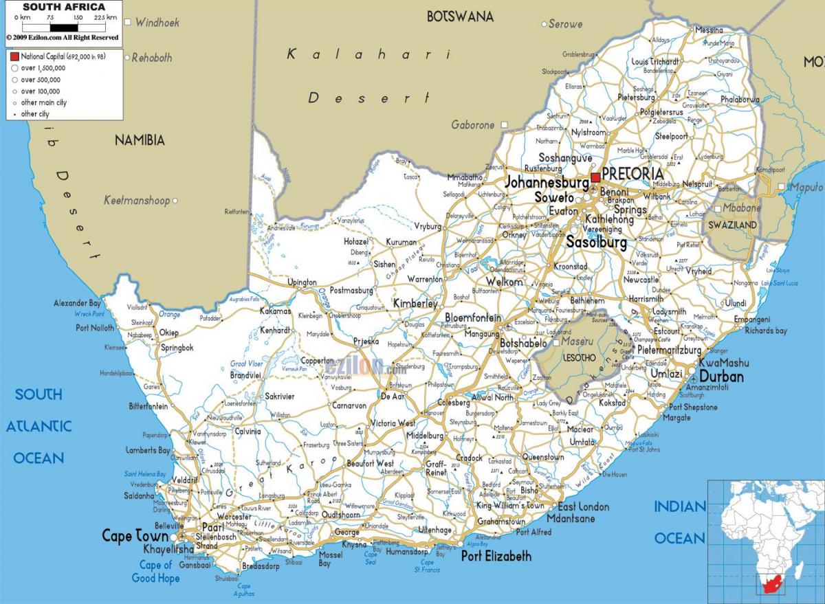 South Africa city map